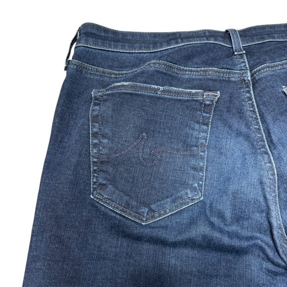 AG Adriano Goldschmied Women’s Dark Wash Distressed Skinny Jeans Size 31 Regular - Picture 10 of 13